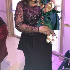 Burgundy peplum jovani dress